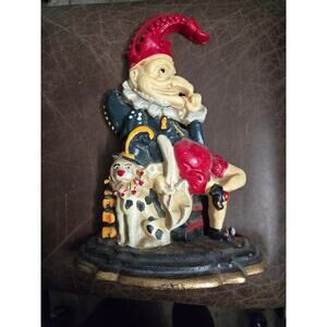 Antique Cast Iron Punch Door Stop "Jester Door Stop"